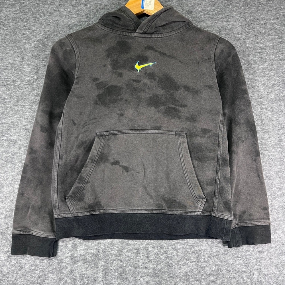 Nike Kids Peace Love Basketball Cloud Wash Hoodie Black Graphic Pullover L